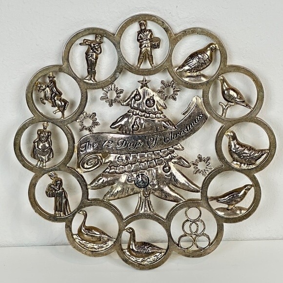 Godinger Silver Art Co 12 Days of Christmas Trivet - Picture 1 of 8